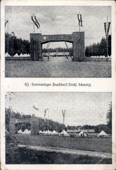 Postcard Papstdorf Gohrisch Saxon Switzerland, Hitler Youth Summer Camp