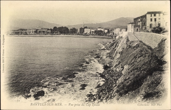 Postcard Banyuls sur Mer Pyrénées-Orientales, Coast, Cap Doune
