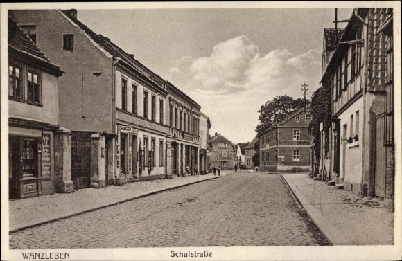 Postcard Wanzleben Börde in Saxony Anhalt, view of Schulstrasse