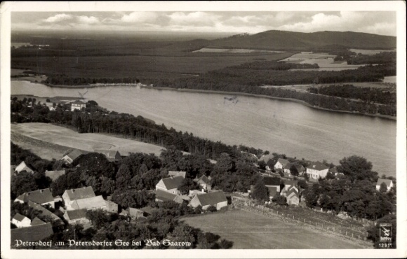 Postcard Petersdorf Bad Saarow in der Mark, aerial photograph