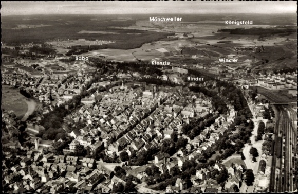 Ak Villingen in het Zwarte Woud, luchtfoto