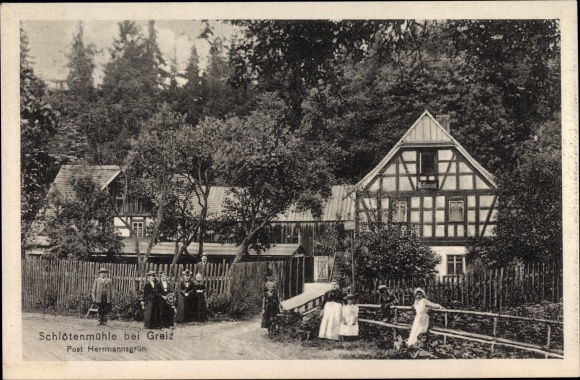 Postcard Mohlsdorf Teichwolframsdorf Thüringen, Schlötenmühle