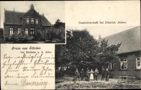 Postcard Stöcken Rethem an der Aller, restaurant at Dietrich Ahlers