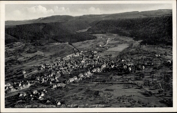 Postcard Gönningen Reutlingen in Württemberg, aerial photograph