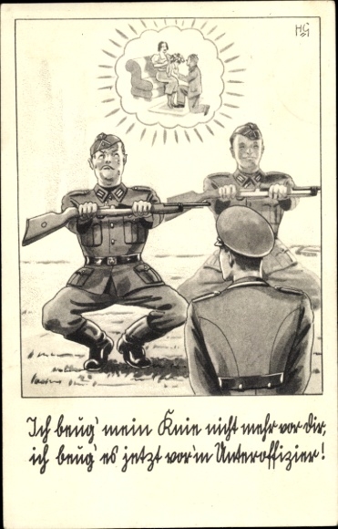 Artist Postcard German Wehrmacht, military exercises with the non-commissioned officer