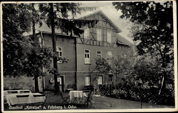 Postcard Felsberg in the Odenwald Hesse, inn and guesthouse Kuralpe