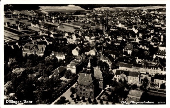 Postcard Dillingen an der Donau, aerial photograph