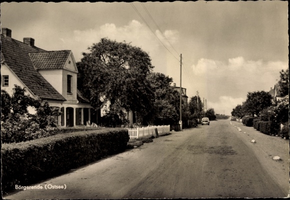 Postcard Börgerende Rethwisch on the Baltic Sea, street view