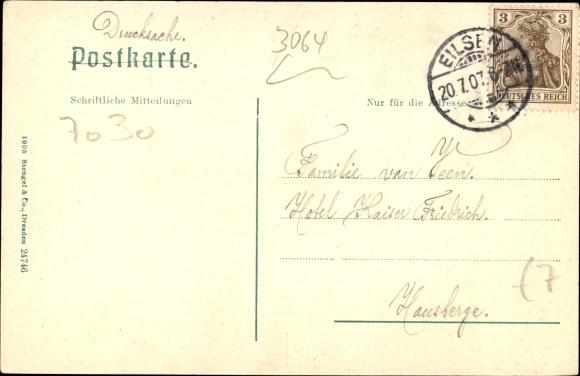 Postcard Bad Eilsen Lower Saxony, avenue in the spa gardens, carriage, pedestrians