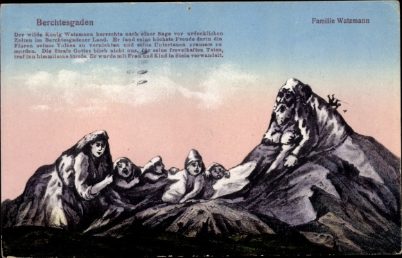 Artist PC Berchtesgaden in Upper Bavaria, Watzmann family, mountain faces