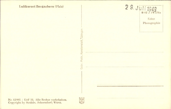 Postcard Bad Bergzabern on the Palatinate Wine Route, aerial photograph