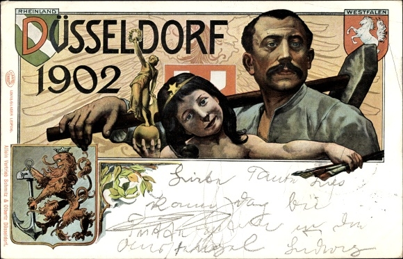 Wappen Ak Düsseldorf am Rhein, Industrie- und Gewerbeausstellung 1902