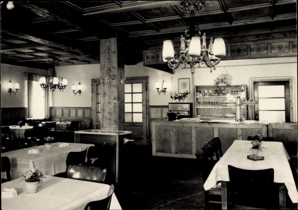 Ak Niederschmiedeberg Großrückerswalde in het Ertsgebergte, vakantiehuis vriendschap, eetkamer