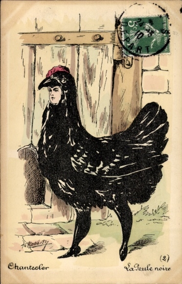Kunstenaarskaart Roberty, Chantecler, La Joule noire