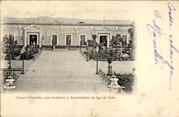 PC Santiago de Cuba Cuba, Parque Céspedes, casa Gobierno, Ayuntamiento, G. Manthé