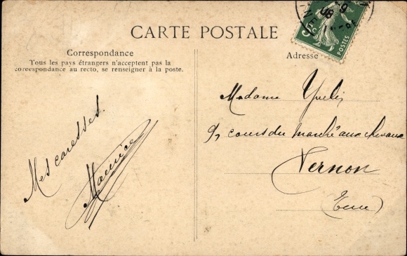 Postcard Yvetot Seine Maritime, Rue du Calvaire