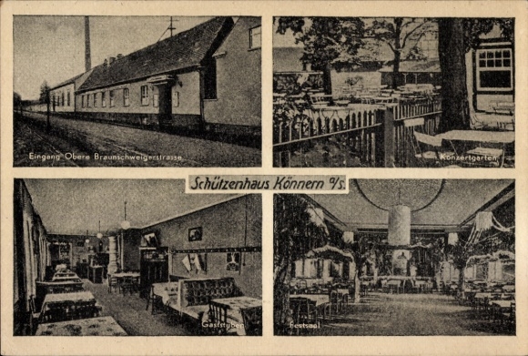 Ak Könnern in de Salzlandkreis, Schützenhaus, Obere Braunschweiger Straße, balzaal