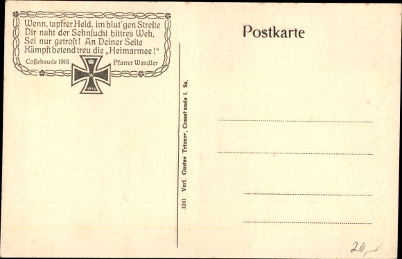 Postcard Dresden Cossebaude, chapel, municipal office, savings bank