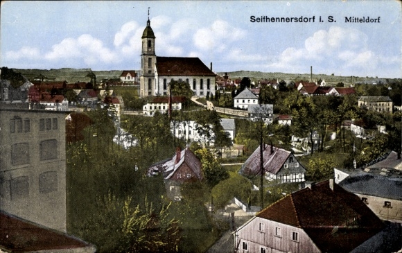 Postcard Seifhennersdorf in Upper Lusatia Saxony, Mitteldorf