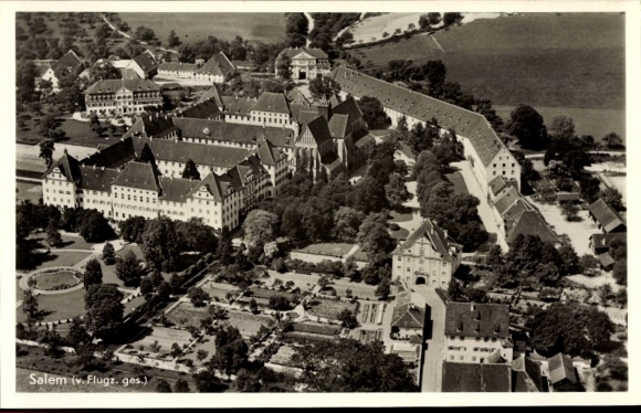 Postcard Salem in the Bodenseekreis Baden, aerial photograph