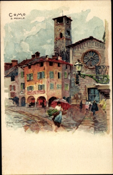 Artist Chromo-Litho Wielandt, Manuel, Como Lombardia, S. Pedele