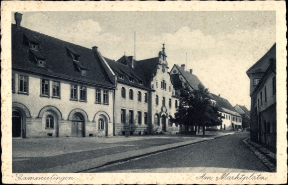 Ak Gammertingen im Kreis Sigmaringen, Partie auf dem Marktplatz, Häuser