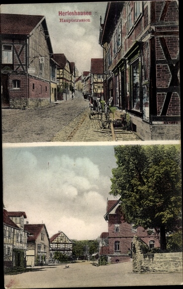 Ansichtkaart Herleshausen an der Werra, hoofdstraat, stadszicht