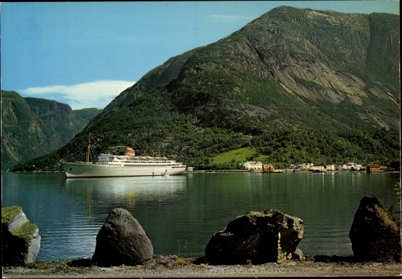 Ak Eidfjord Hardanger Noorwegen, stoomboot bij de steiger