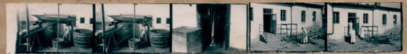 Contact print photos Berlin Treptow Altglienicke, butcher shop Lebsa, 5 photos approx. 4x2 cm