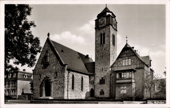 Postcard Haiger in Hessen, Catholic Church