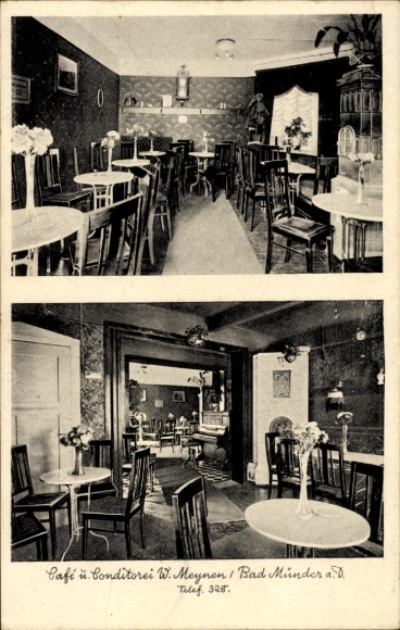 PC Bad Münder am Deister, café and pastry shop W. Meynen, interior view