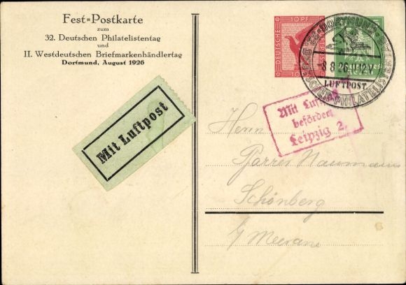 Postwaardestuk Ak PP 91 C 1, SSt. 32e Filatelistendag 1926, Dortmund