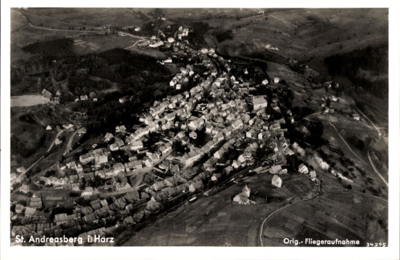 Postcard Sankt Andreasberg Braunlage in the Upper Harz, aerial photograph