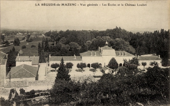 Ak Chateauneuf de Mazenc Drome, Gesamtansicht, Schule, Schloss
