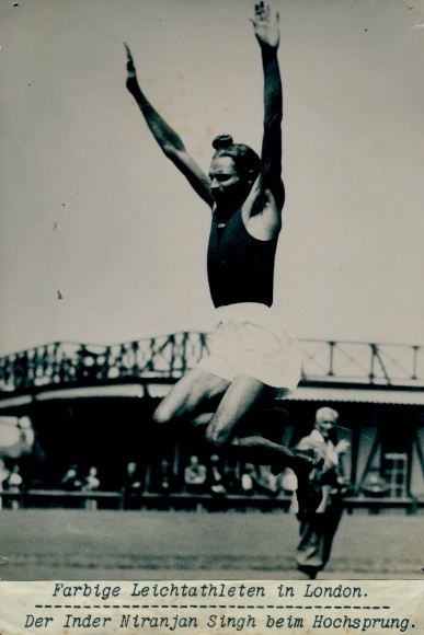 Photo London, Colored Athletes, Indian Niranjan Singh high jump