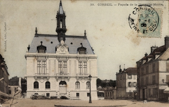 Ak Corbeil Essonne,  Rathaus, Place de la Mairie