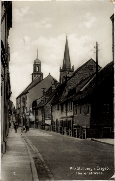 Ak Stollberg im Erzgebirge, Partie in der Herrenstraße