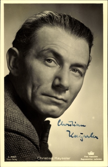 Postcard actor Christian Kayssler, portrait, Ross Verlag 3164/1, autograph