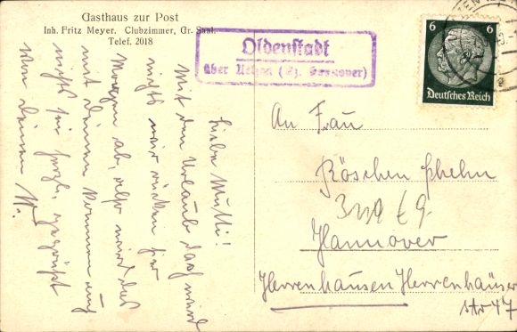 KP Oldenstadt Uelzen w Dolnej Saksonii, Gasthaus zur Post, gospodarstwo rolne, starostwo