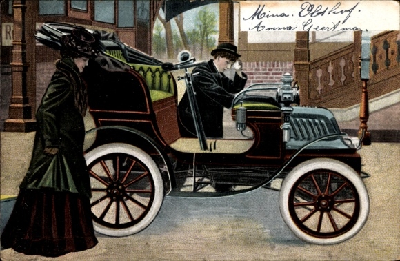 Ak Auto, Automobil, Noble Frau