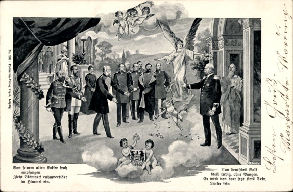 Artysta KP Książę Otto von Bismarck, Przybycie do nieba, Cesarz Wilhelm I, Anioł
