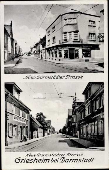 Postcard Griesheim near Darmstadt, Neue Darmstädter Strasse