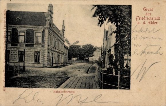 Ak Friedrichstadt an der Eider Nordfriesland, Bahnhofstraße