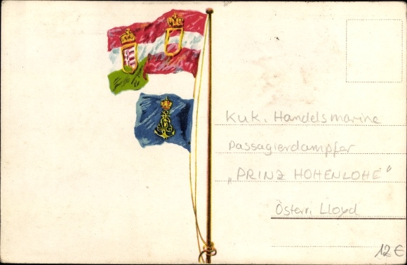 PC steamer prince Hohenlohe, Austrian Lloyd, Imperial and Royal Merchant Navy, passenger steamer