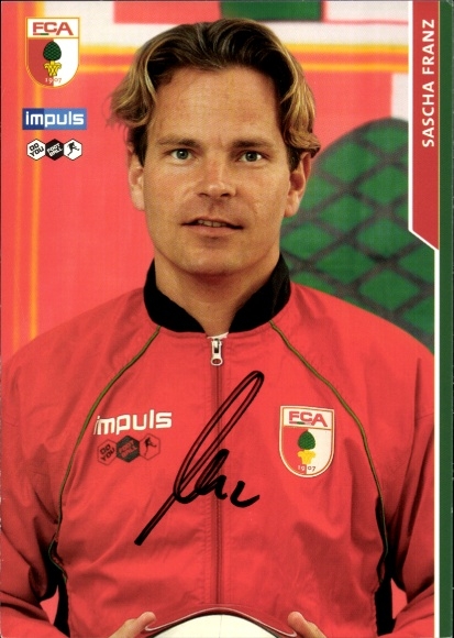 Autograph card Co-Trainer Sascha Franz, FC Augsburg, autograph