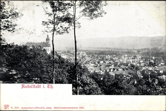 Postcard Rudolstadt in Thuringia, panorama, castle