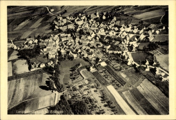 Postcard Langensendelbach Upper Franconia, aerial photograph