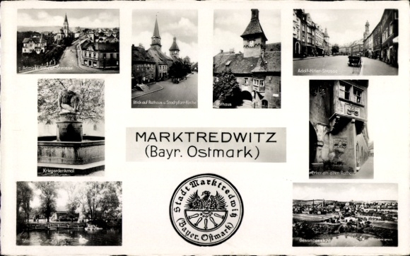 KP Marktredwitz w Fichtelgebirge, herb, Adolf-Hitler-Straße, pomnik wojenny, stary ratusz