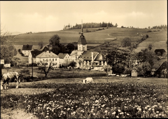 Ansichtkaart Mauersberg Großrückerswalde in het Ertsgebergte, panorama van de plaats