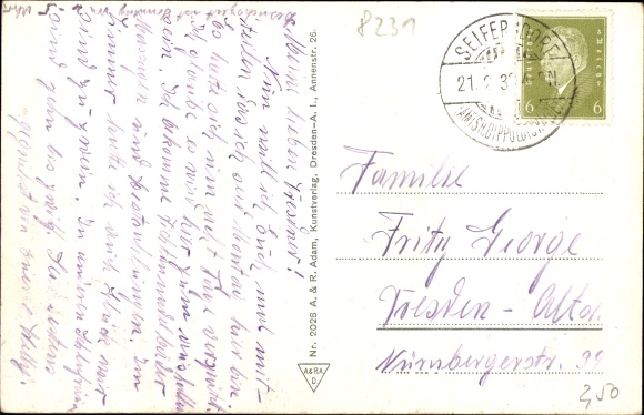 Postcard Seifersdorf Dippoldiswalde in the Eastern Ore Mountains, villas at the Kurhaus